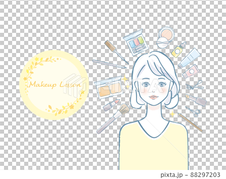メイクレッスンする女性のイメージ素材 88297203