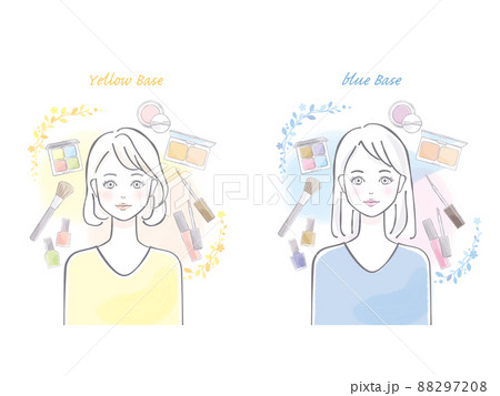 パーソナルカラー診断の女性セットイラスト素材 パーソナルカラー診断の女性セットイラスト素材 88297208