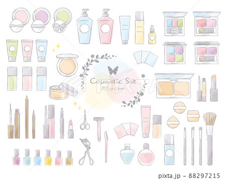 美容アイテムのイラスト素材セット 88297215