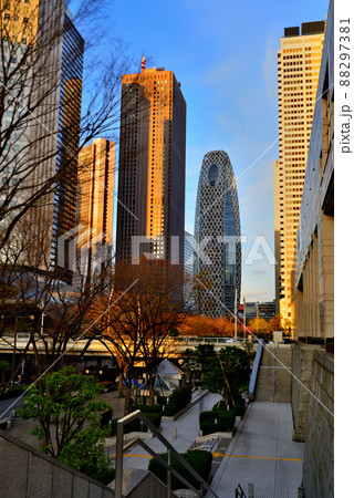 春の新宿副都心、ビル群とさくら 春の新宿副都心、ビル群とさくら 88297381
