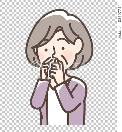 点鼻薬を使用している女性 88297734