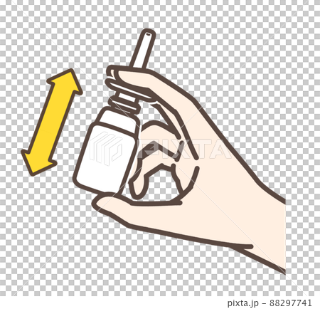 点鼻薬を振っている手 点鼻薬を振っている手 88297741