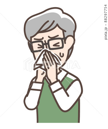 Man blowing his nose - Stock Illustration [88297754] - PIXTA