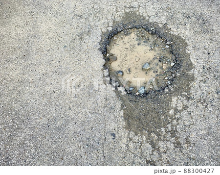 一部分が陥没している(アスファルト)道路/The asphalted road 88300427