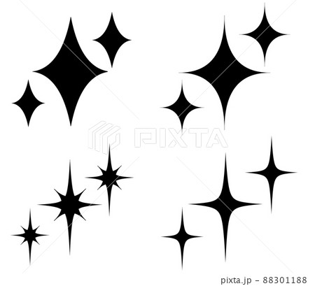 白黒キラキライラストのセットのイラスト素材 [88301188] - PIXTA