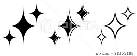 白黒キラキライラストのセット 88301189