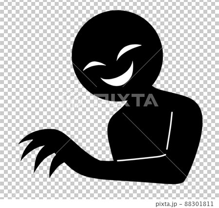 悪人イメージの人影のシルエット素材 88301811