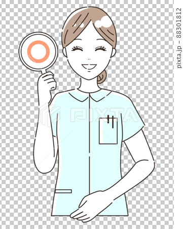 圍成一圈的護士(醫務人員)的插圖素材(上半身) 圍成一圈的護士(醫務人員)的插圖素材(上半身) 88301812