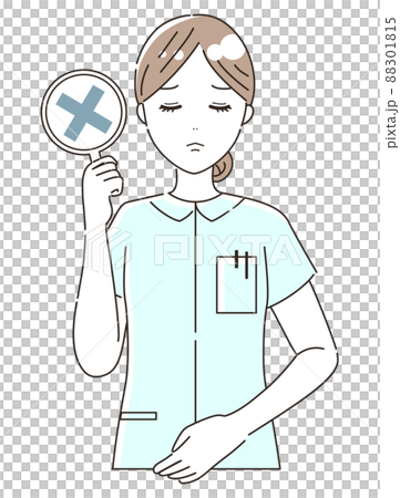 畫十字的護士(醫務人員)的插圖素材(上半身) 畫十字的護士(醫務人員)的插圖素材(上半身) 88301815