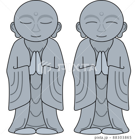 お地蔵様のイラスト（アウトラインあり） 88303865