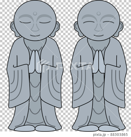 お地蔵様のイラスト（アウトラインあり） 88303865