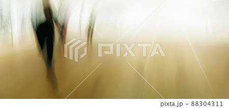 Motion blur image - People on the street. Motion blur image - People on the move on street. 88304311