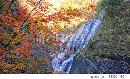 日本三名瀑 茨城県大子町の絶景・紅葉の「袋田の滝」 6249の写真素材