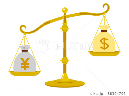 為替　円安ドル高　天秤 88304795