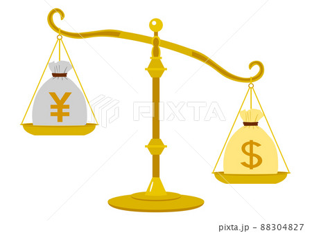 為替　円高ドル安　天秤 88304827