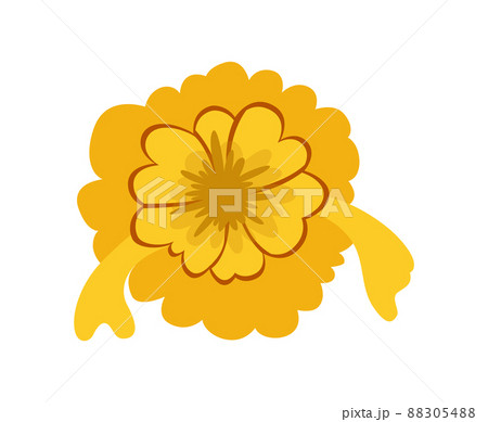 Gift bow colorful flat vector illustration. Yellow knot for present element template. Decoration for gifts, greetings or holidays Gift bow colorful flat vector illustration. Yellow knot for present element template. Decoration for gifts, greetings or holidays 88305488