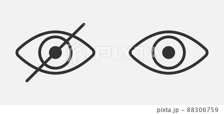 Show password icon, eye symbol. Vector vision hide from watch icon. Secret view web design element. 88306759