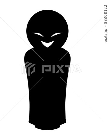 悪人イメージの黒色のシンプルなシルエット素材 88308122