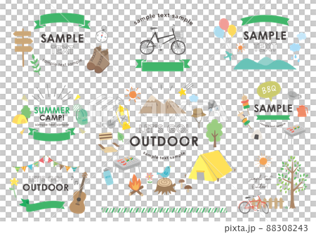 Outdoor illustration frame set 1 (with text) that can be used for banners, etc. 88308243