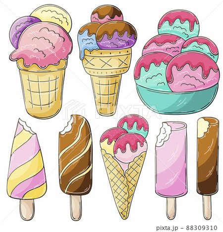 Illustration in hand draw style. Sweet dessert, graphic element for design Illustration in hand draw style. Sweet dessert, graphic element for design 88309310