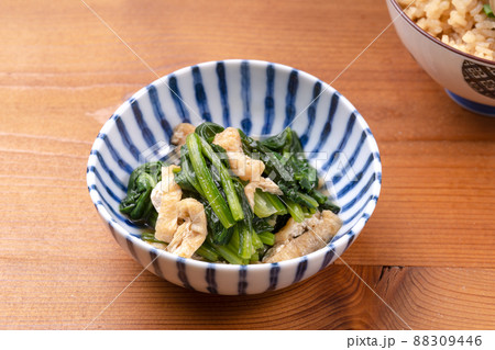 ほうれん草と油揚げの煮びたし ほうれん草と油揚げの煮びたし 88309446