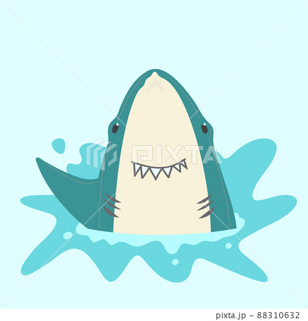 Illustration of cute shark in cartoon style 88310632