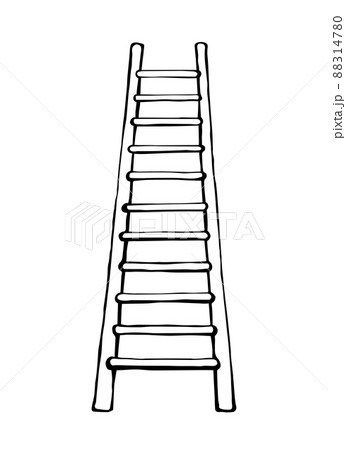 Hand drawn sketch wooden ladder Royalty Free Vector Image