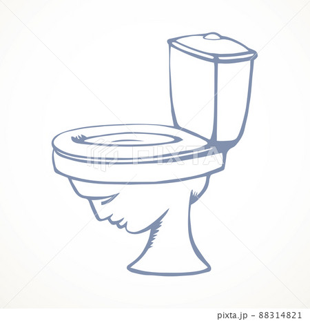 Toilet bowl in the shape of a human head. Vector drawing Toilet bowl in the shape of a human head. Vector drawing 88314821