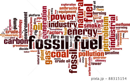 Fossil fuel word cloud 88315154