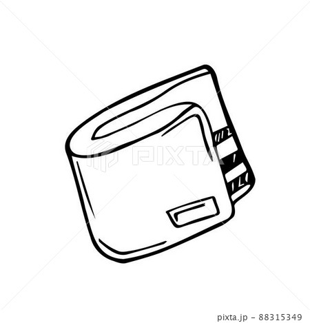 Wallet icon in doodle sketch lines. Money case cash shopping finance banking 88315349