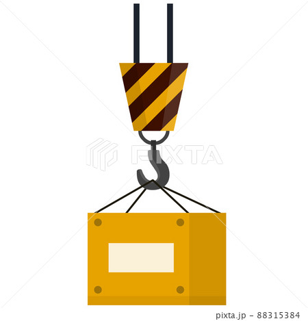 Industrial crane lifts wooden crate. 88315384