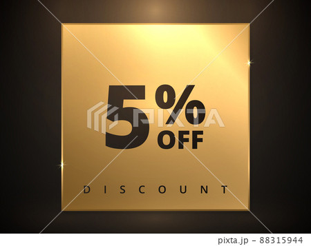5 off discount banner. Special offer sale 5 percent off. Sale discount offer. Luxury promotion banner 88315944
