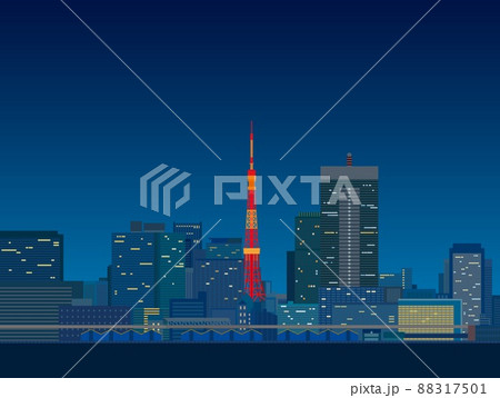 東京 東京タワー 夜景 東京 東京タワー 夜景 88317501