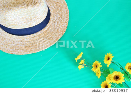 帽子とひまわり　夏のイメージ 88319957