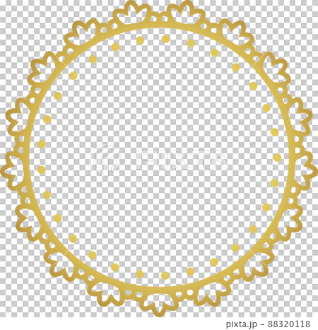 圓形框架點和葉子金 88320118