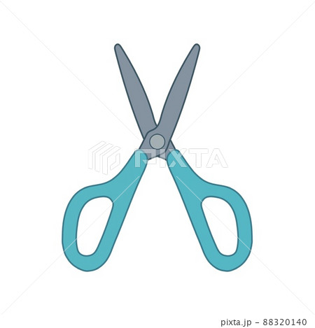 左利き用のはさみのイラスト素材 クロスドミナンス 青色 左利き用のはさみのイラスト素材 クロスドミナンス 青色 88320140
