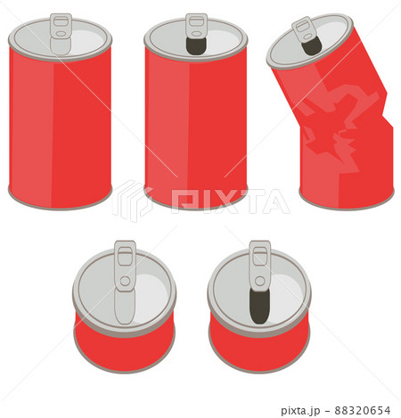 空き缶セット アルミ缶等のイラスト素材 0654