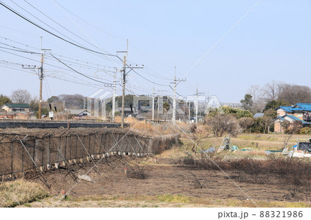 JR宇都宮線の沿線枯草火災の跡 JR宇都宮線の沿線枯草火災の跡 88321986