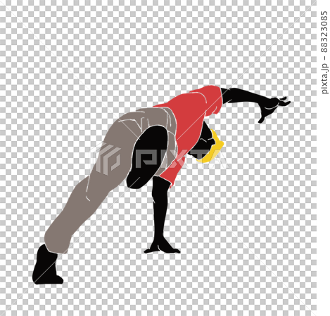 ブレイクダンスを踊る男性のイラスト素材 3085