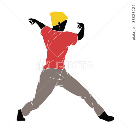 ブレイクダンスを踊る男性のイラスト素材 3129