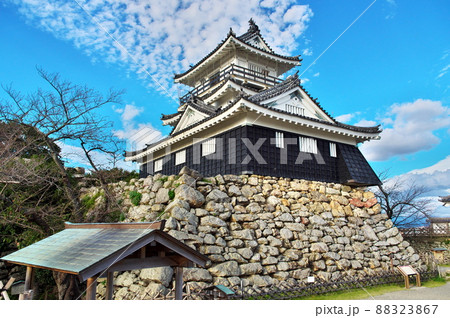 浜松城の天守閣と石垣（野面積）：浜松市 88323867