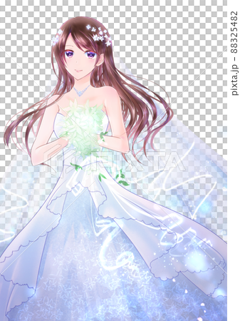 ウェディングドレスの花嫁のイラスト素材 [88325482] - PIXTA