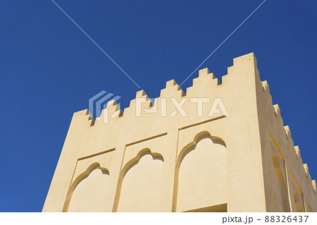 The original palace of Sheikh Abdullah bin Jassim Al Thani at the National Museum of Qatar in Doha, Qatar 88326437