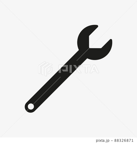 Wrench black vector icon. Repair tool symbol 88326871