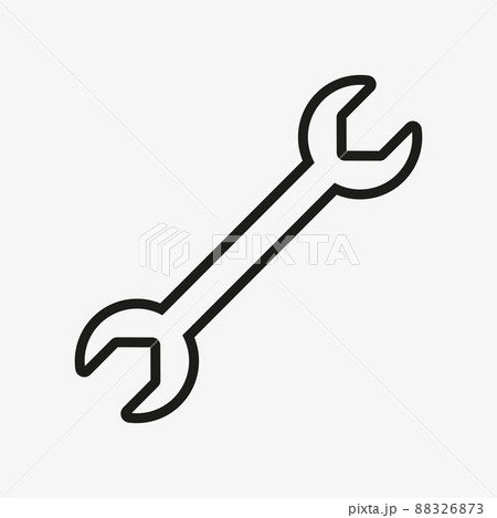 Repair tool symbol. Wrench vector outline icon 88326873