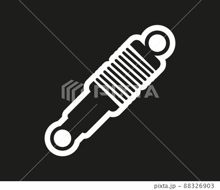 Car suspension shock absorber on black background 88326903