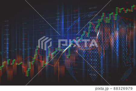 Stock market or forex trading graph in graphic concept 88326979