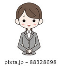 スーツを着て手を組んでいる女性のイラスト6 88328698