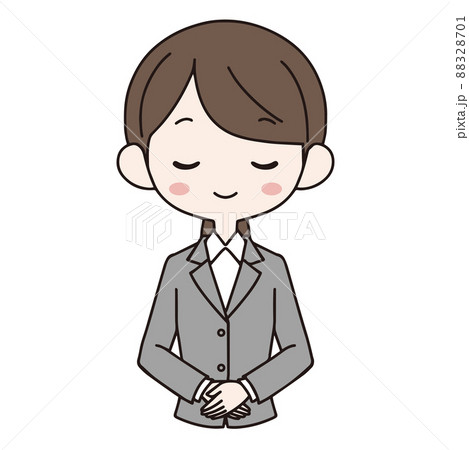 スーツを着て手を組んでいる女性のイラスト4 スーツを着て手を組んでいる女性のイラスト4 88328701