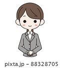 スーツを着て手を組んでいる女性のイラスト1 88328705